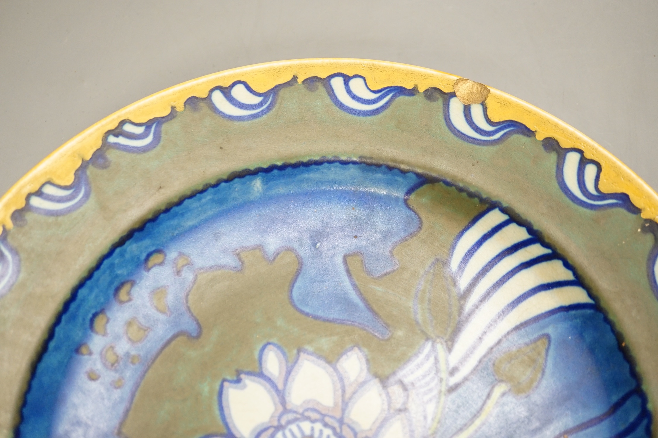A Gouda ‘Bloem’ polychrome charger - 31.5cm wide